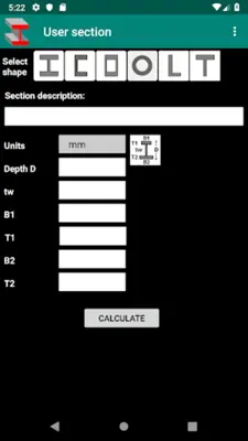 Steel sections android App screenshot 0