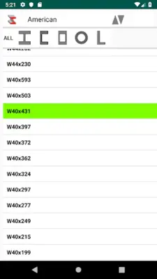 Steel sections android App screenshot 2